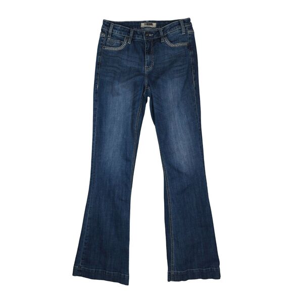 ROCK & ROLL Cowgirl Womens 30x38 (30x36) Mid Rise Embellished Boot Cut Jeans - Picture 1 of 11